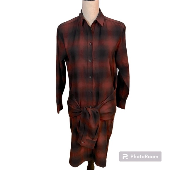 NWT All Saints Cannan Plaid Button Down Dress Sz-4 - Picture 1 of 11